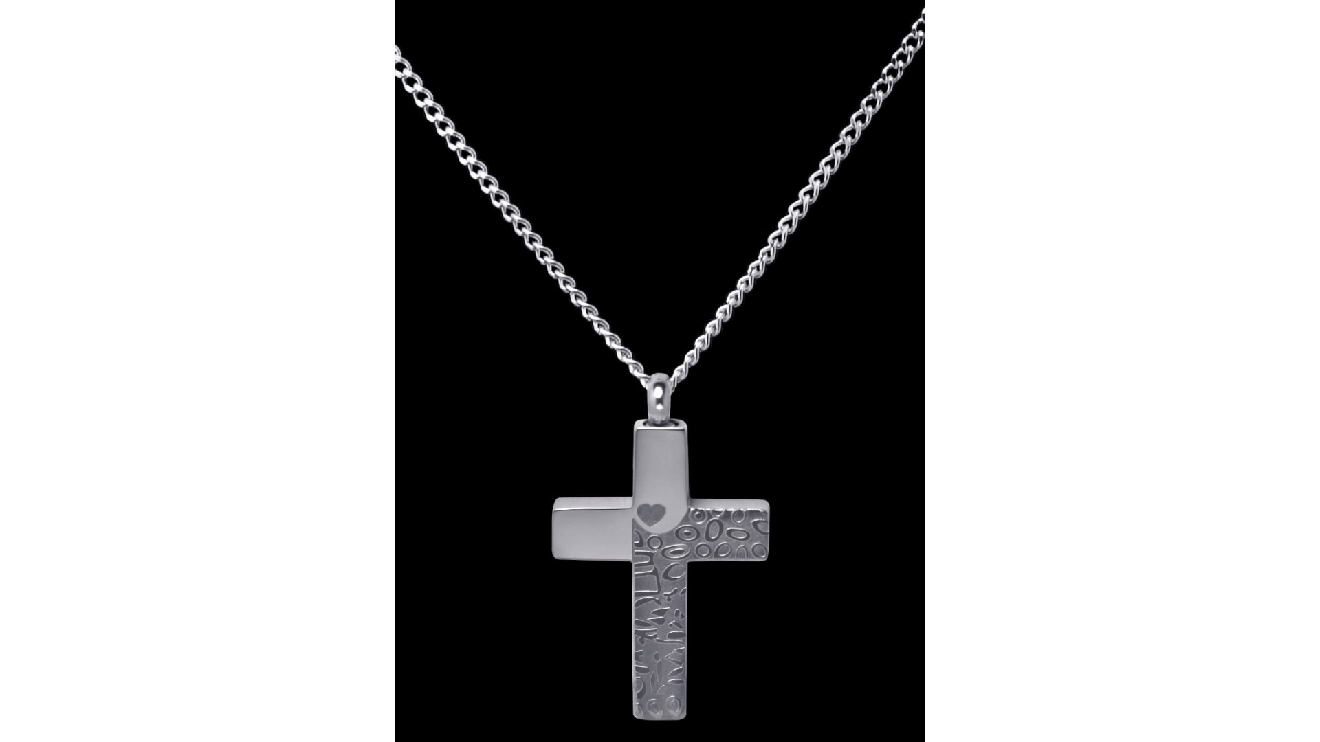Stainless Steel Tone on Tone Cross Cremation Pendant #36-603